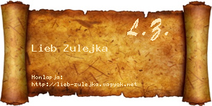 Lieb Zulejka névjegykártya